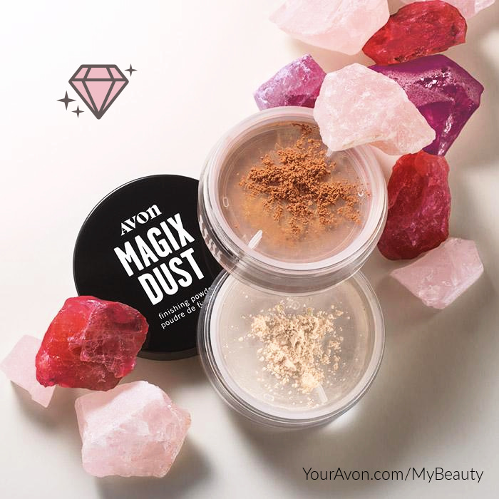 Magix Dust Makeup Finishing Powder made with precious gems.  From Avon