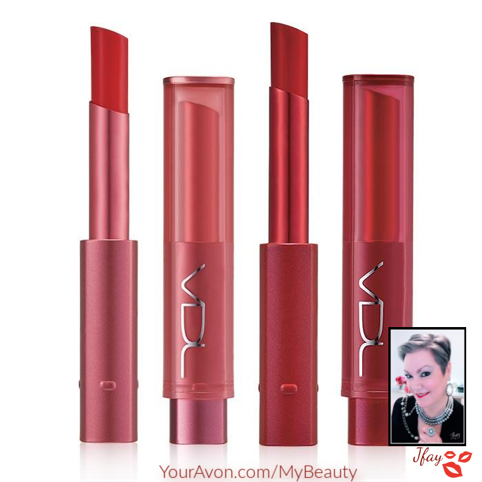 Limited Edition Lipstick Set.  VDL Slim Lip Color Matte Kit by Avon. 2 gorgeous red lipsticks.